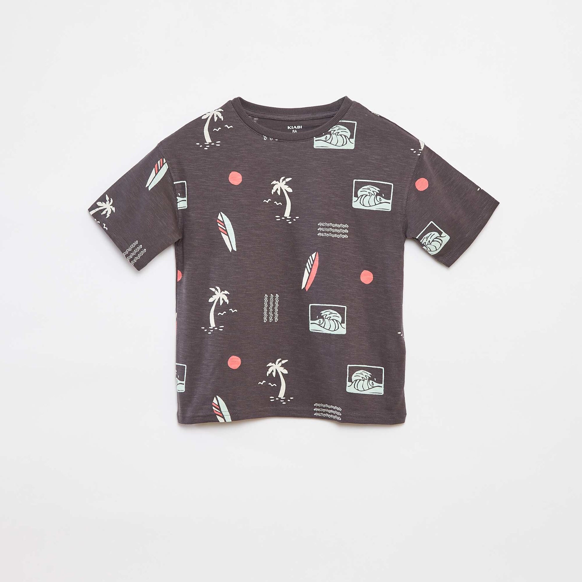 Short-sleeved printed T-shirt BLACK