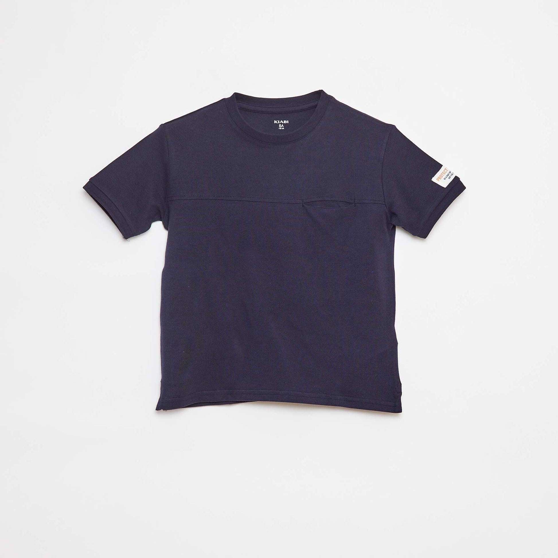 Cotton piqué T-shirt BLUE