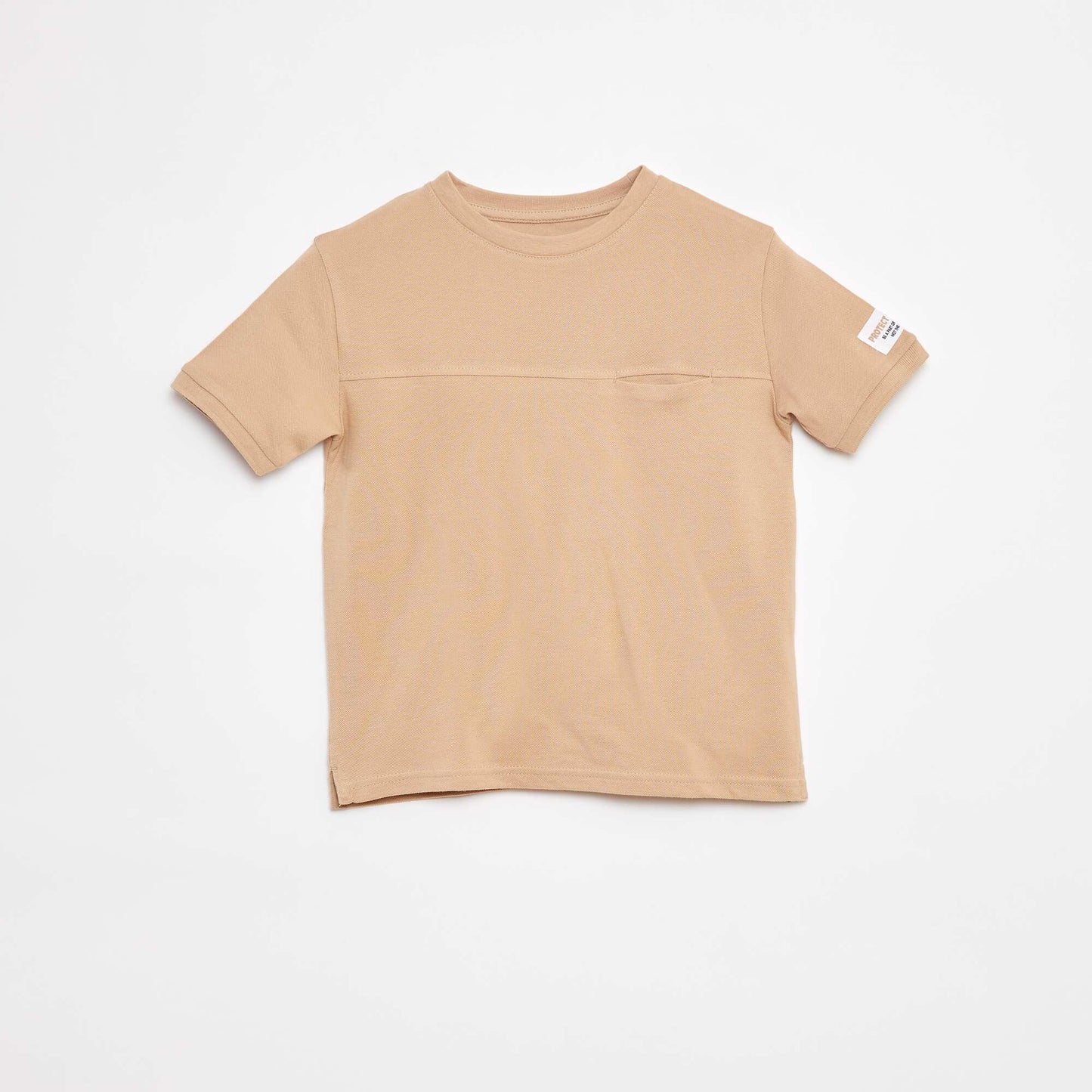 Cotton piqué T-shirt BROWN