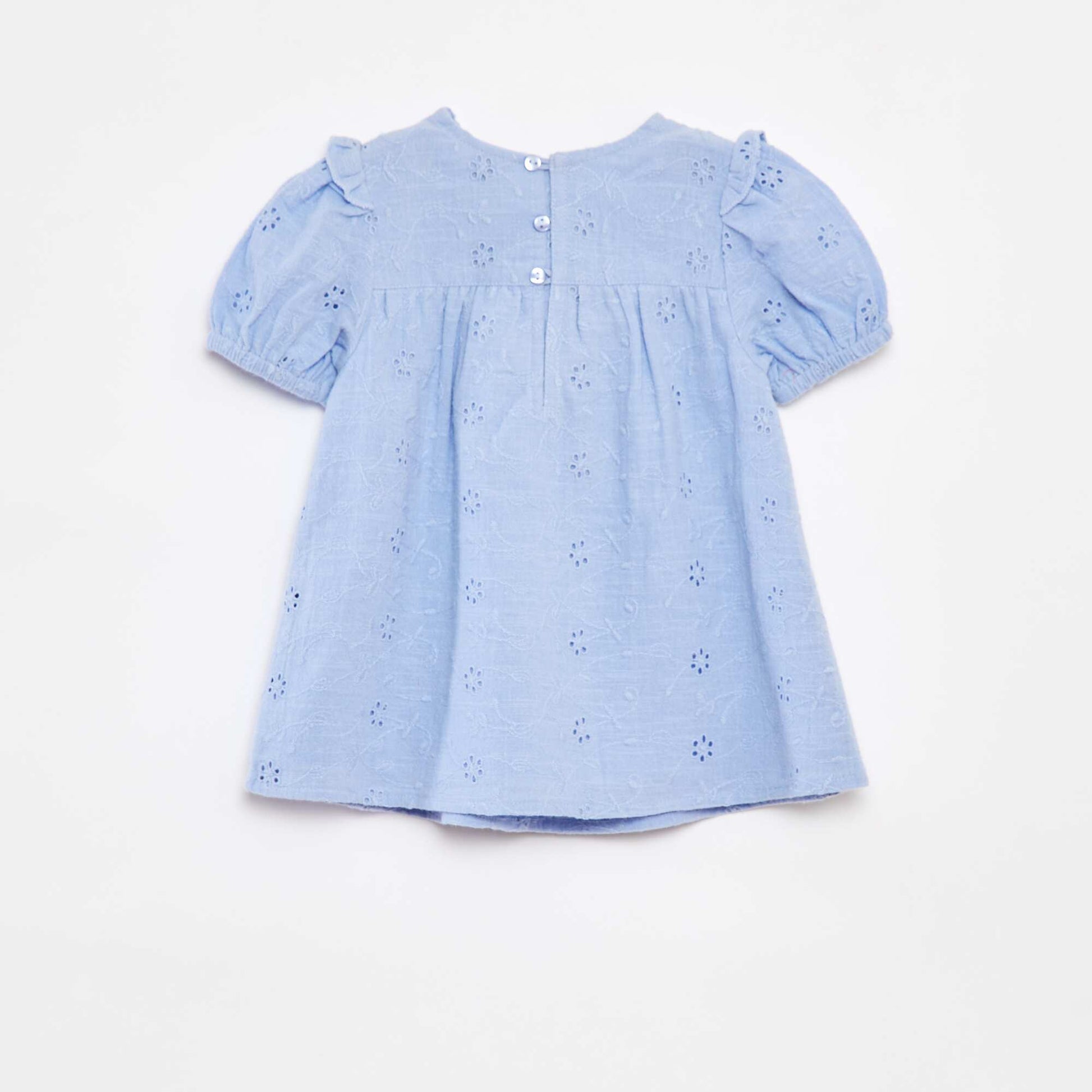 Broderie anglaise dress + briefs set - 2-piece set BLUE