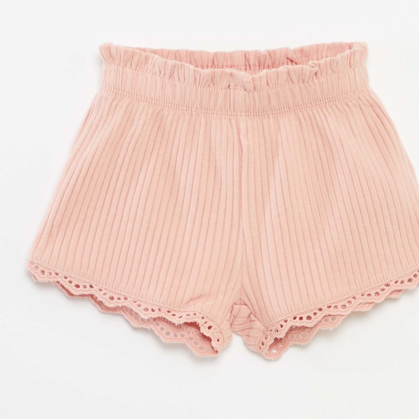 Ribbed knit vest top and shorts set - 2-piece set PINK