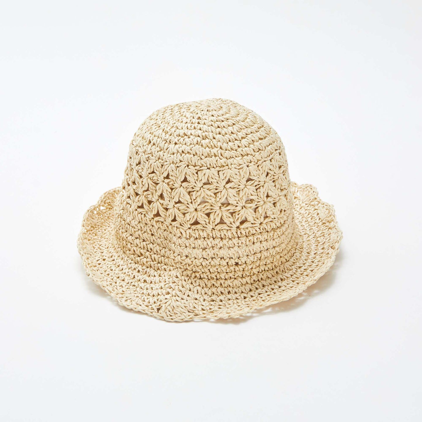 Openwork cloche-style hat BEIGE