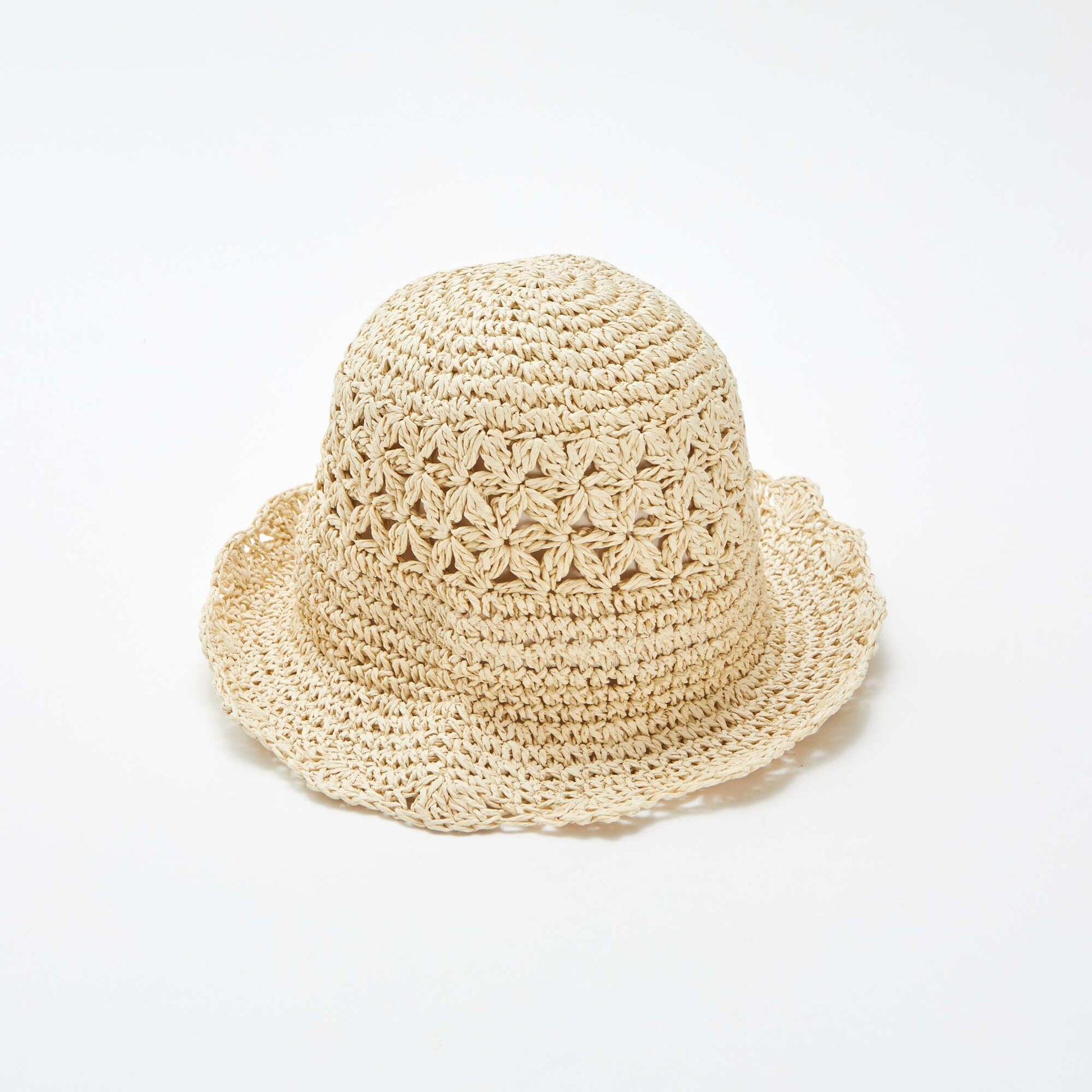 Openwork cloche-style hat BEIGE