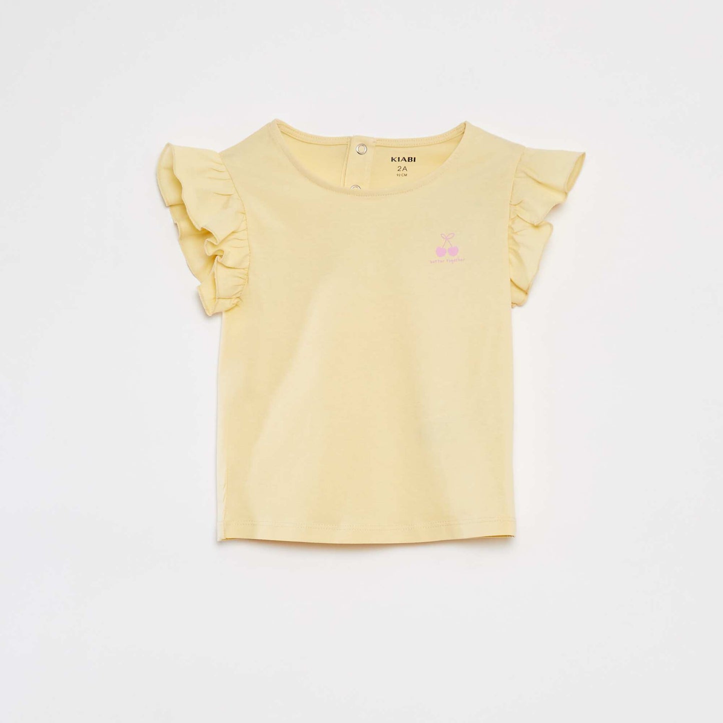 طقم بيجامة قميص + شورت مكشكش - طقم من قطعتين أصفر