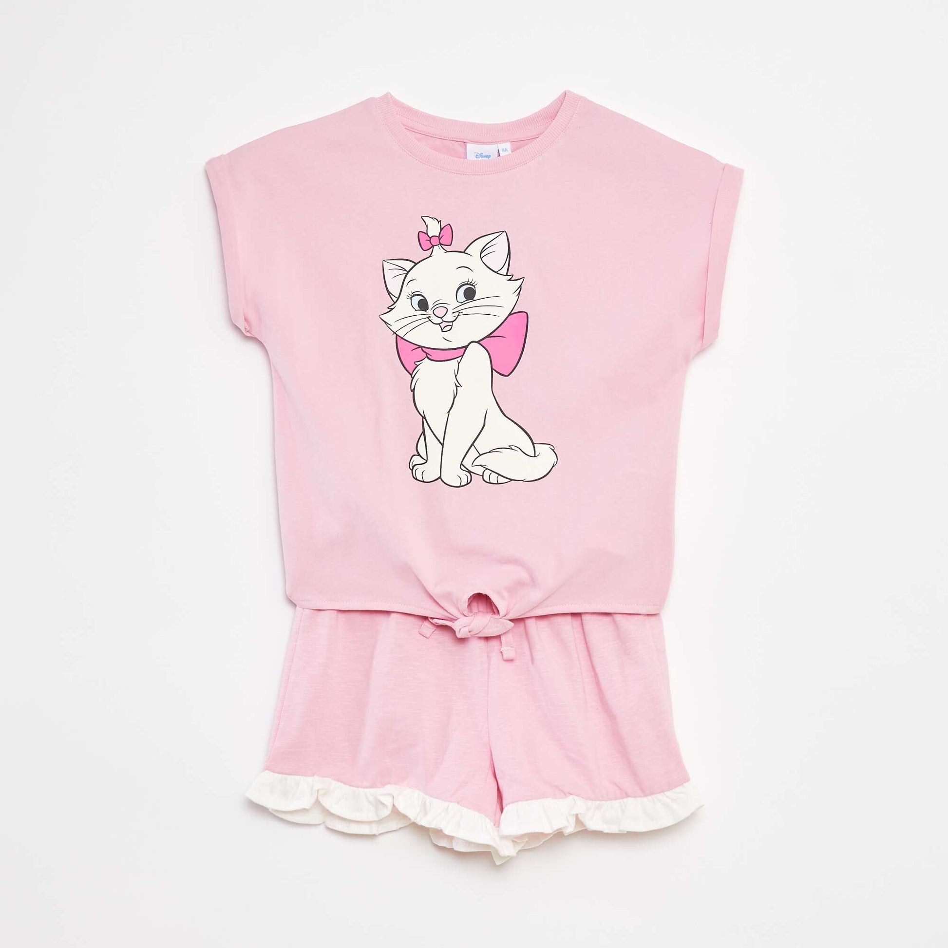 Marie long T-shirt + shorts set PINK