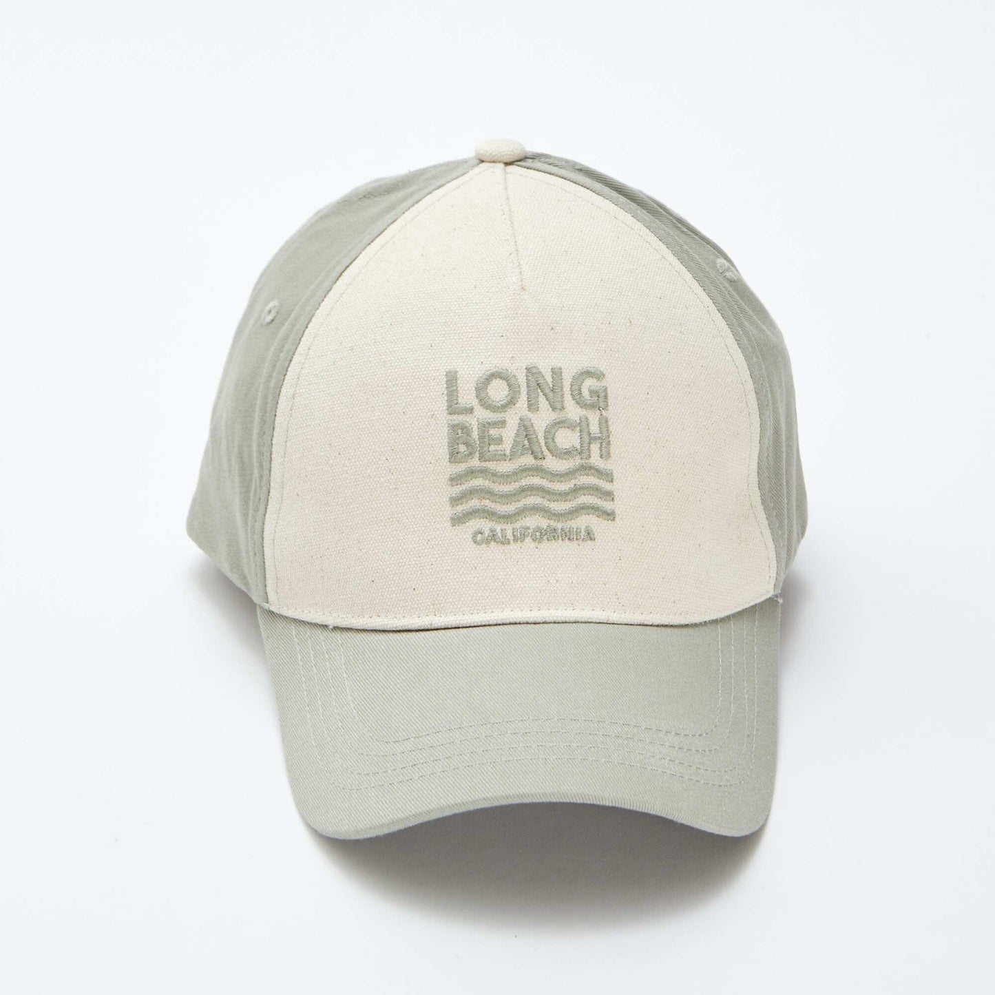 Embroidered canvas cap GREEN