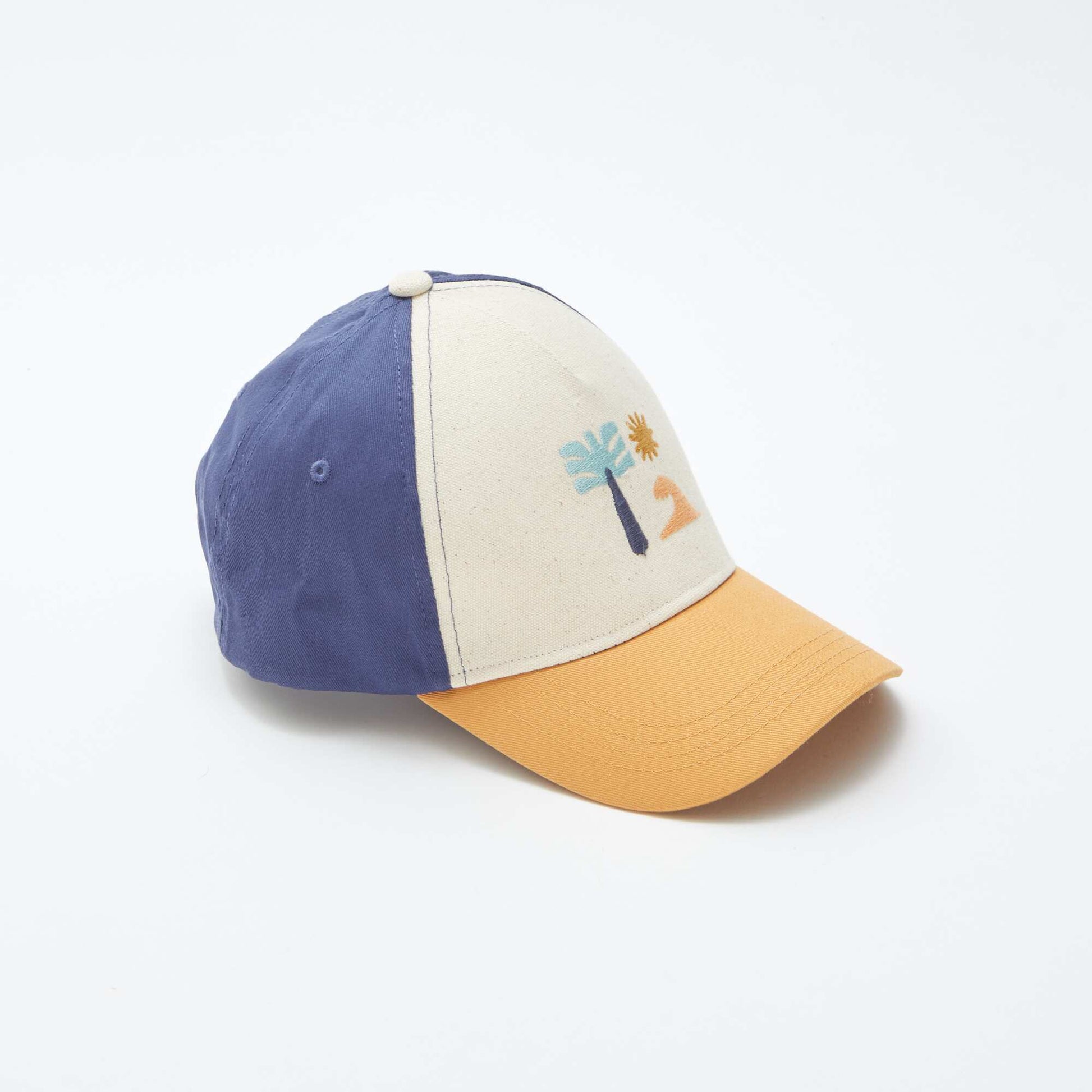Embroidered canvas cap BEIGE
