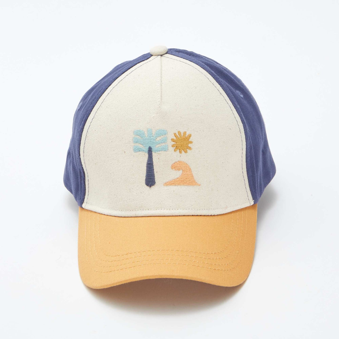 Embroidered canvas cap BEIGE