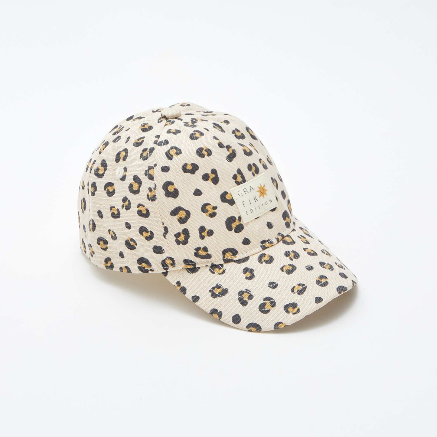 Patterned canvas cap BEIGE