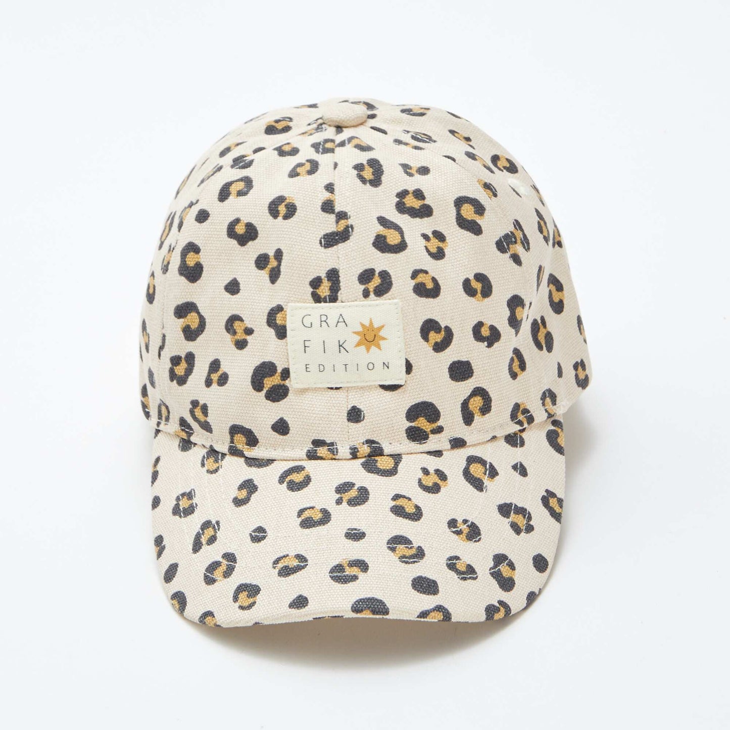 Patterned canvas cap BEIGE