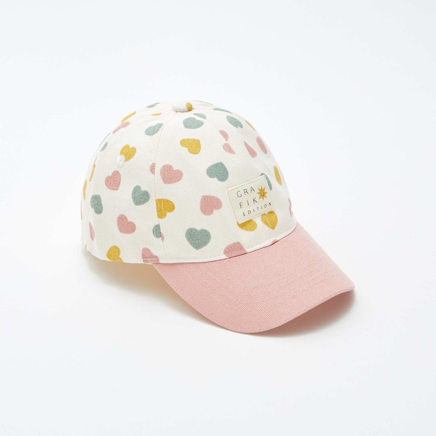 Patterned canvas cap PINK