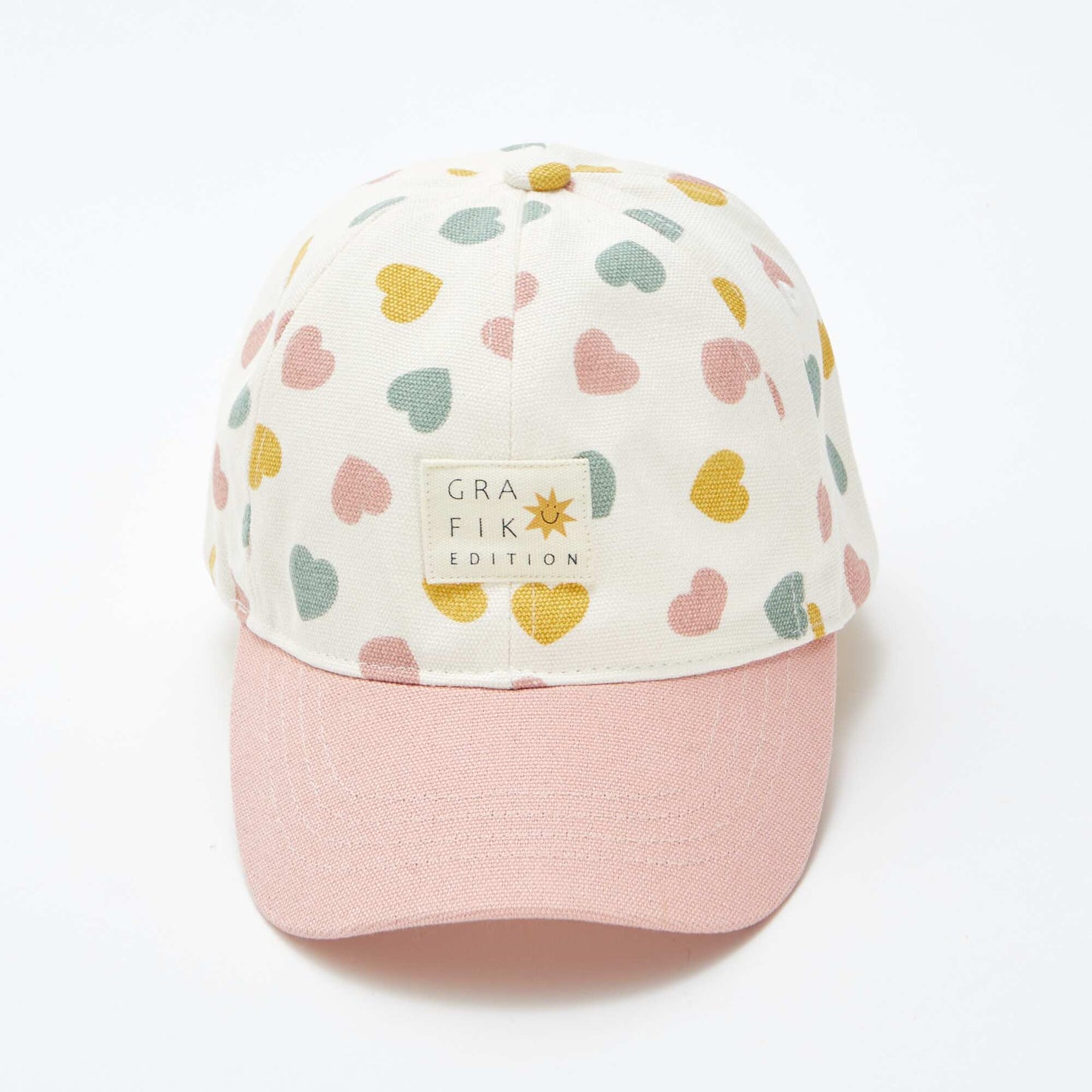 Patterned canvas cap PINK