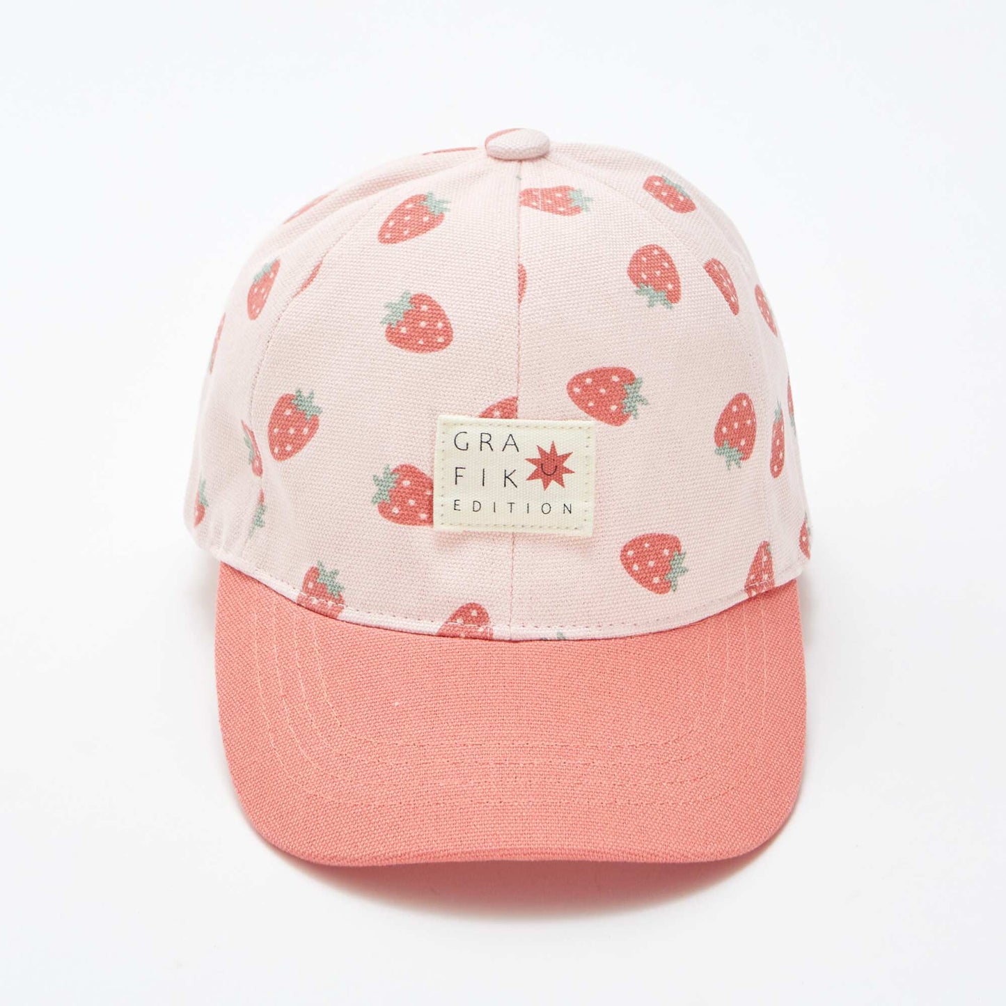 Patterned canvas cap PINK