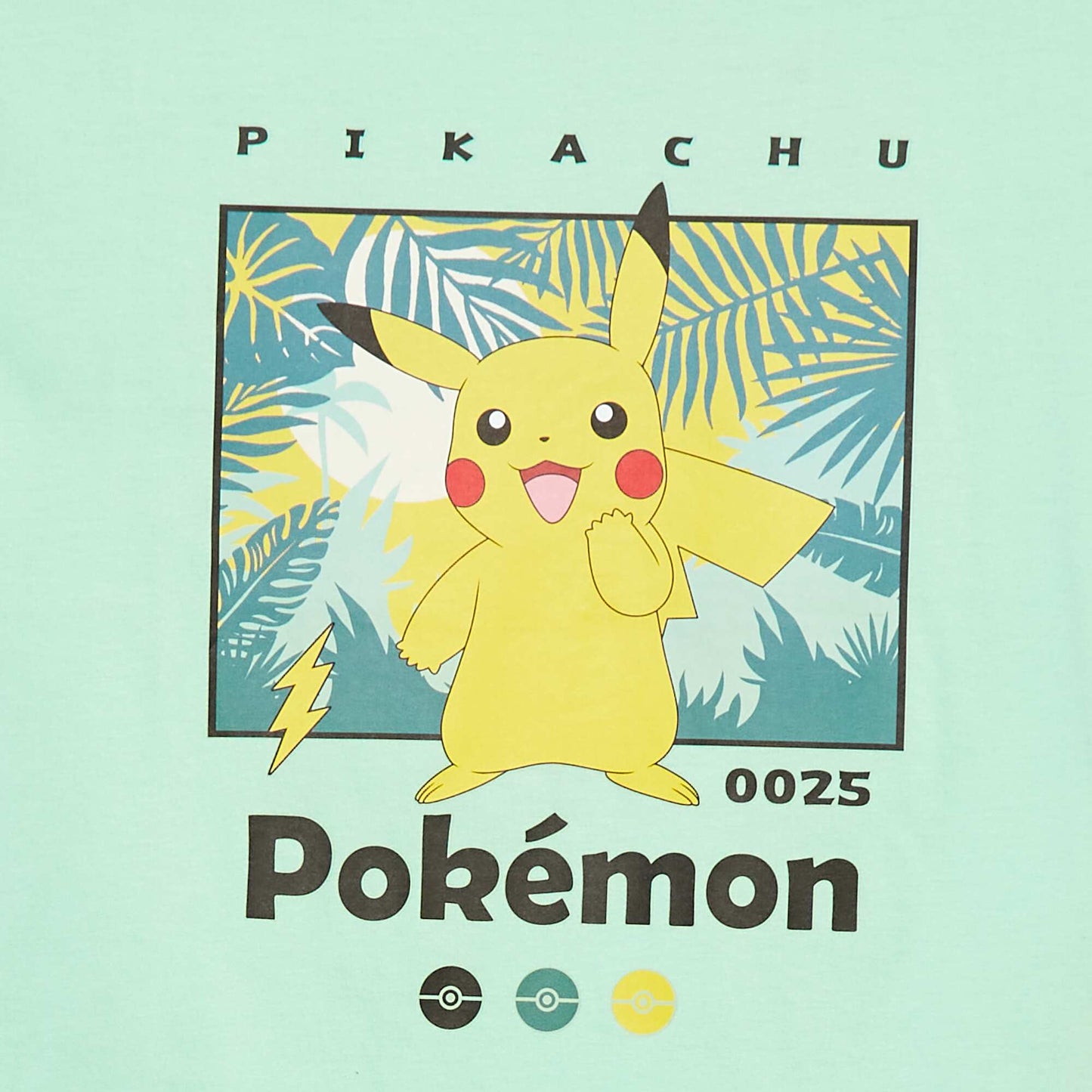 Short-sleeved Pokémon Pikachu T-shirt GREEN