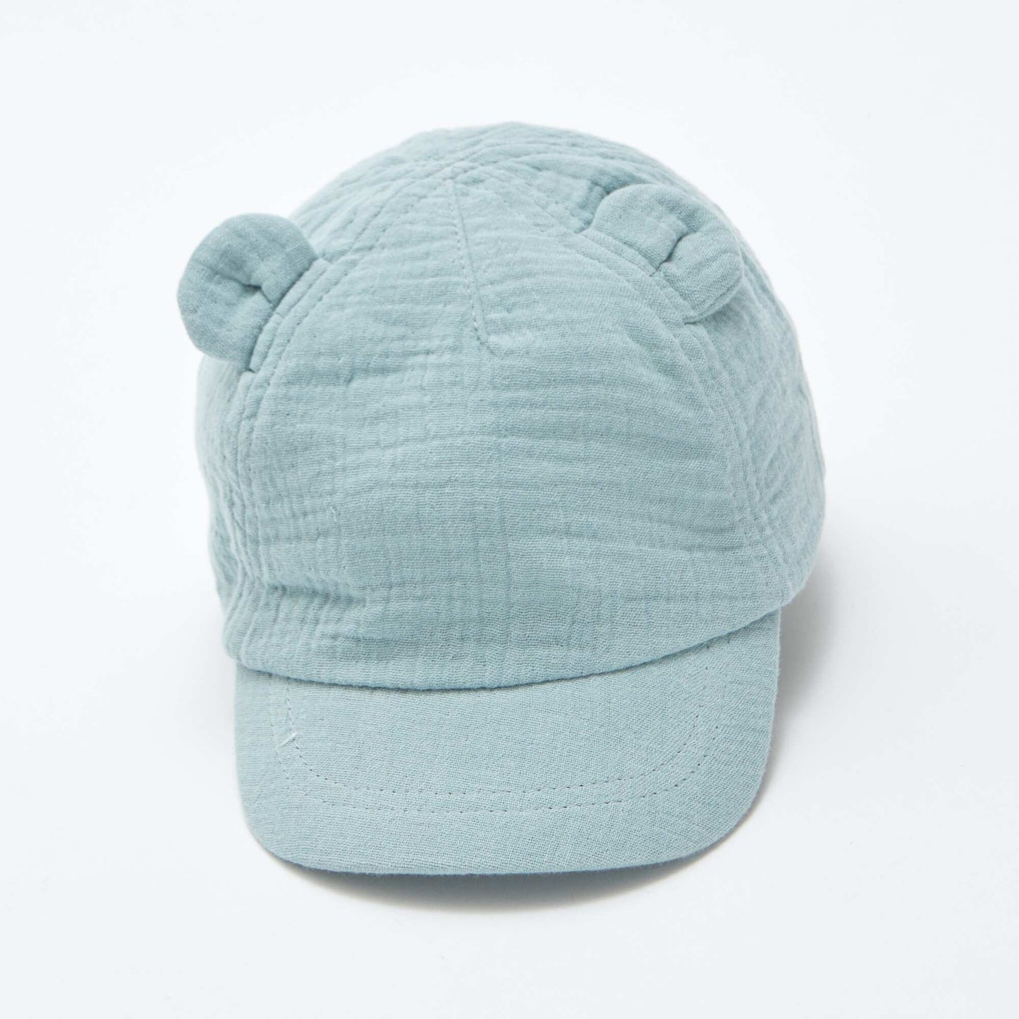 Cotton gauze cap with decorative ears BLUE