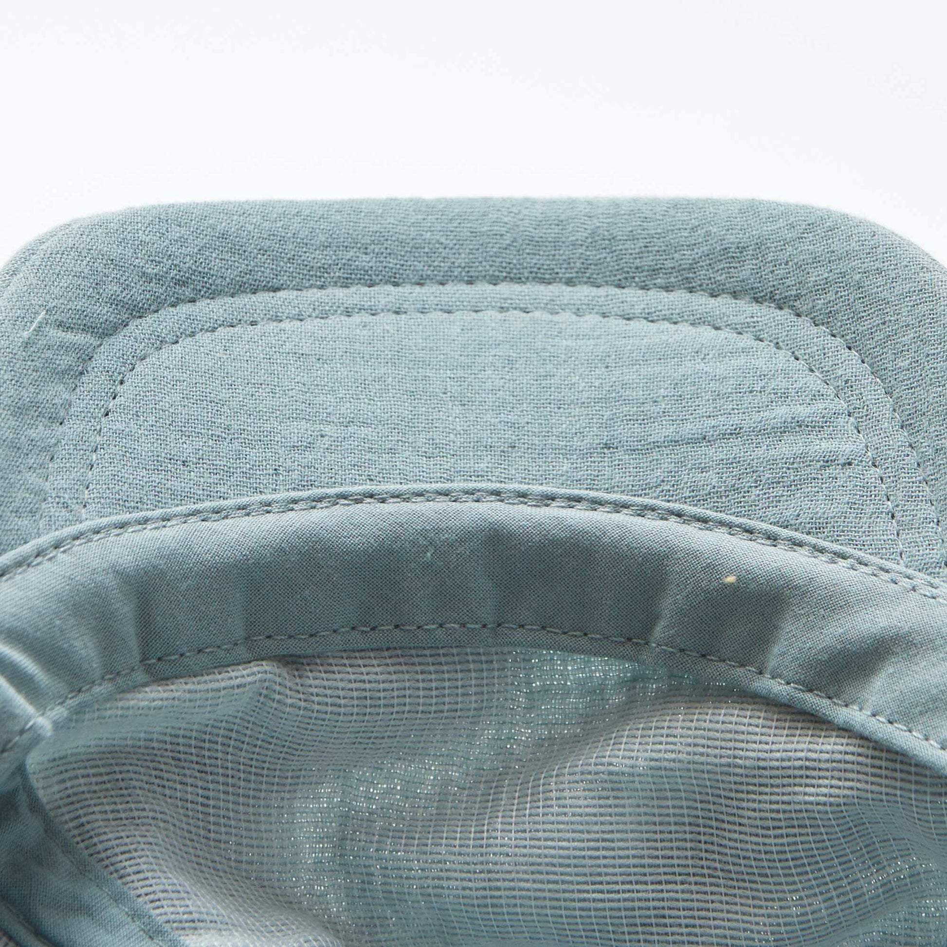 Cotton gauze cap with decorative ears BLUE