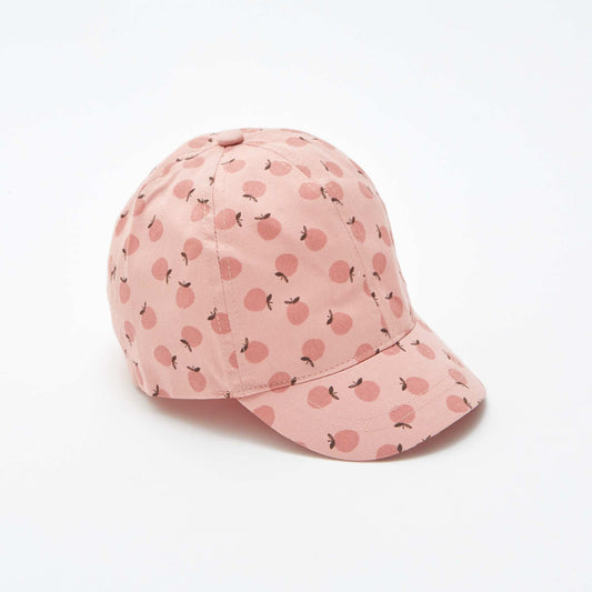 Patterned canvas cap PINK