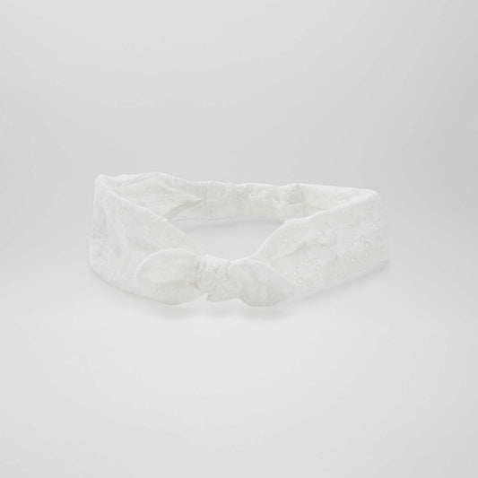 Broderie anglaise headband WHITE