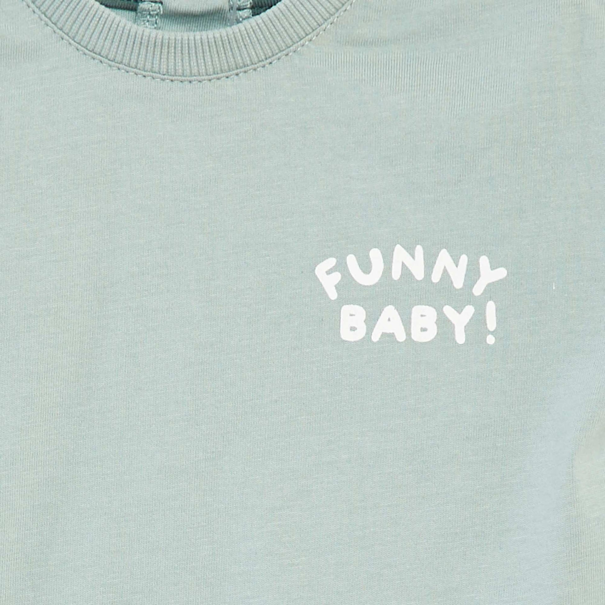 Cropped T-shirt + shorts + bucket hat set - 3-piece set GREEN