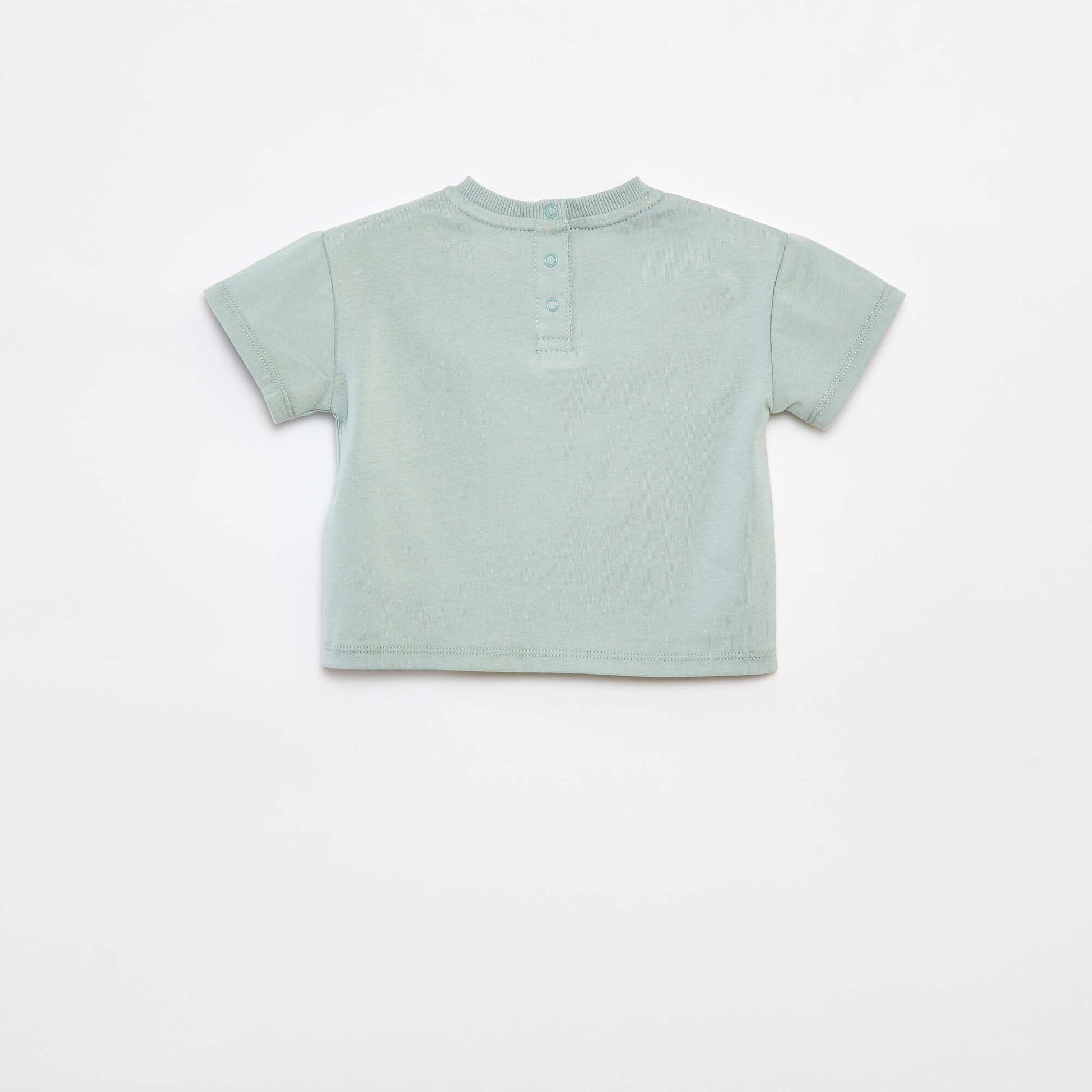 Cropped T-shirt + shorts + bucket hat set - 3-piece set GREEN