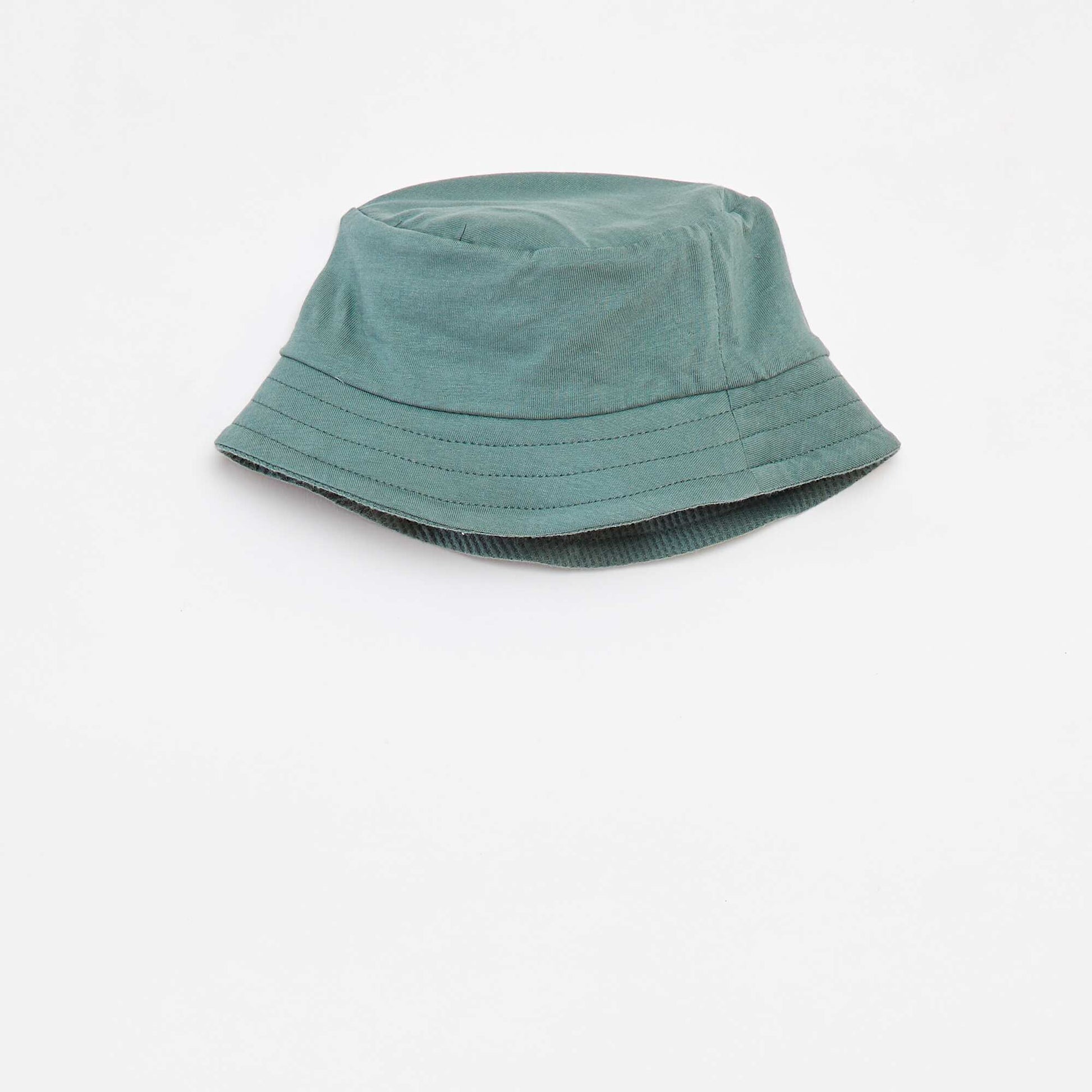 Cropped T-shirt + shorts + bucket hat set - 3-piece set GREEN