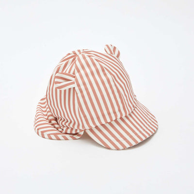 Bucket hat with neck protector BROWN