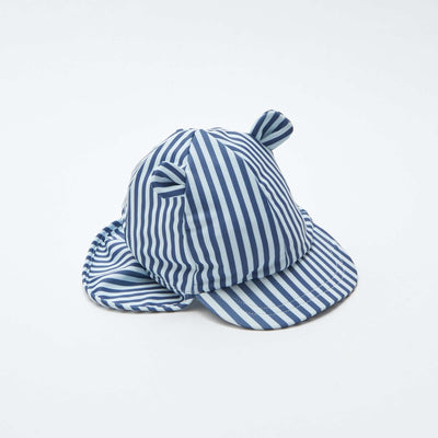 Bucket hat with neck protector BLUE