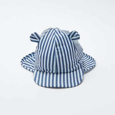 Bucket hat with neck protector BLUE