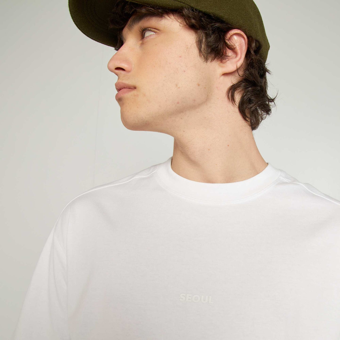 Short-sleeved jersey knit T-shirt WHITE