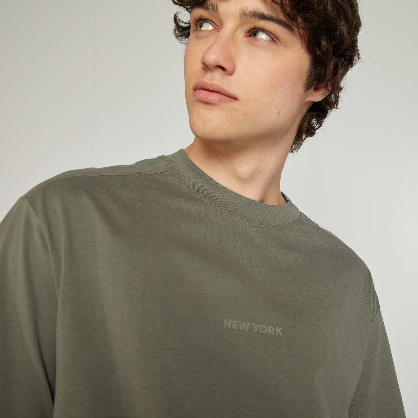 Short-sleeved jersey knit T-shirt GREY