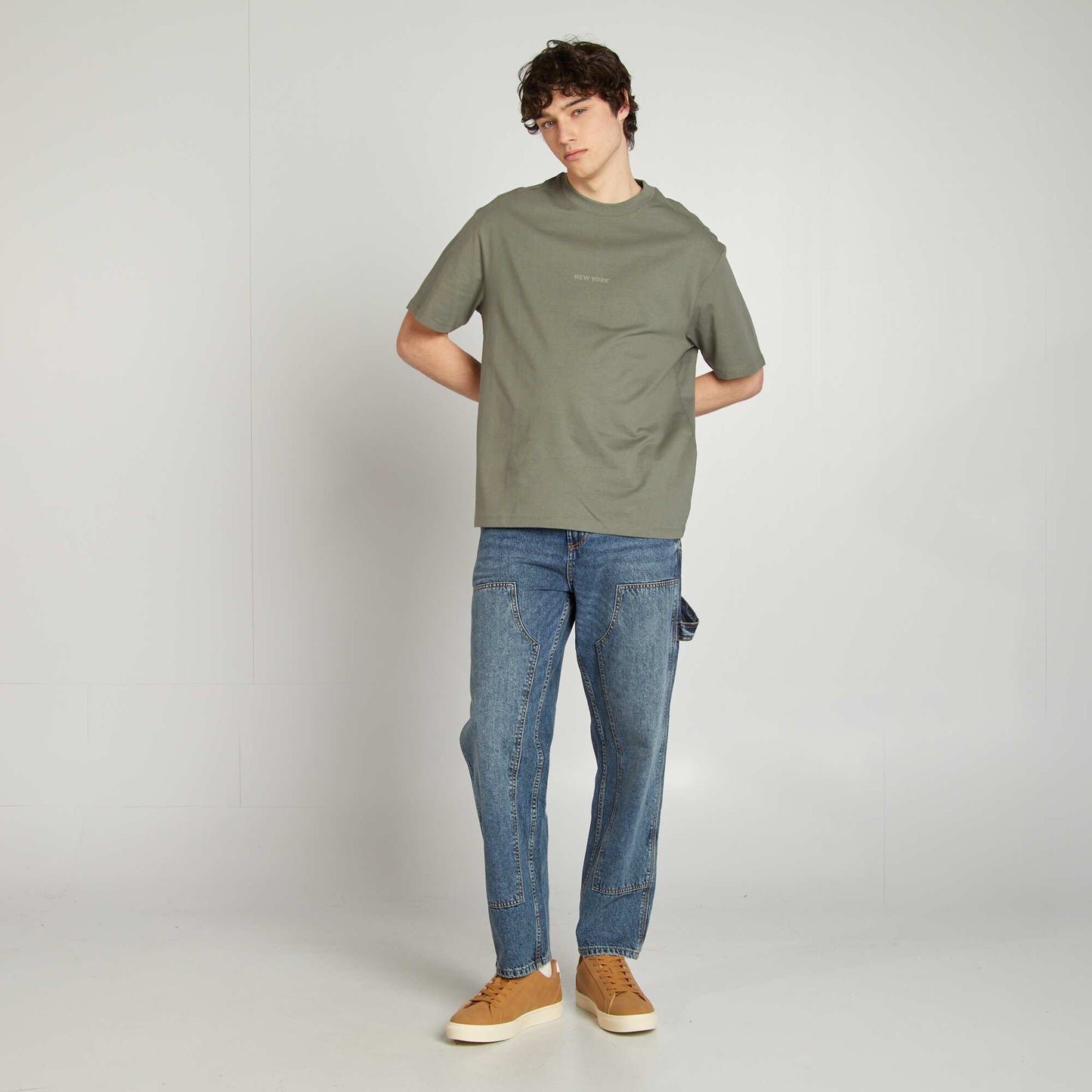 Short-sleeved jersey knit T-shirt GREY