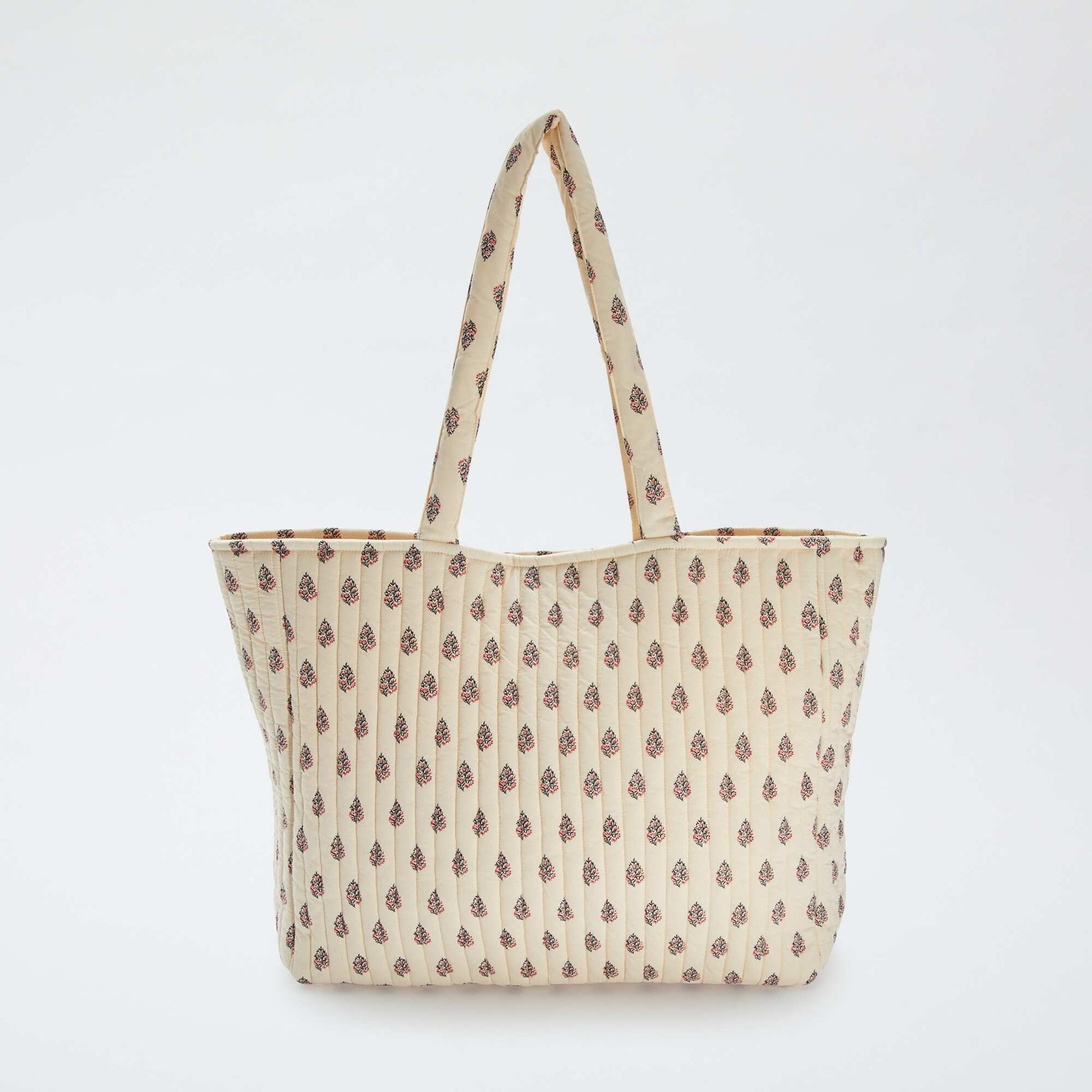 Printed quilted shopper WHITE