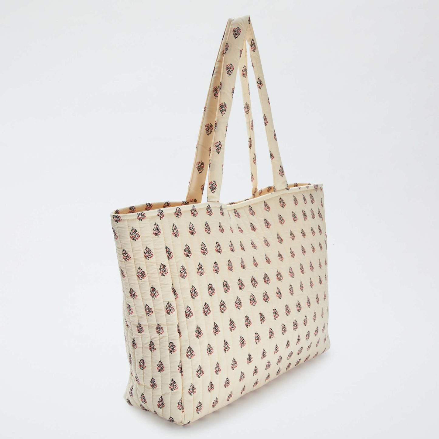Printed quilted shopper WHITE