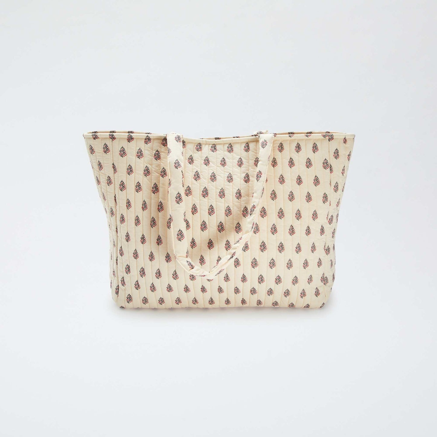 Printed quilted shopper WHITE