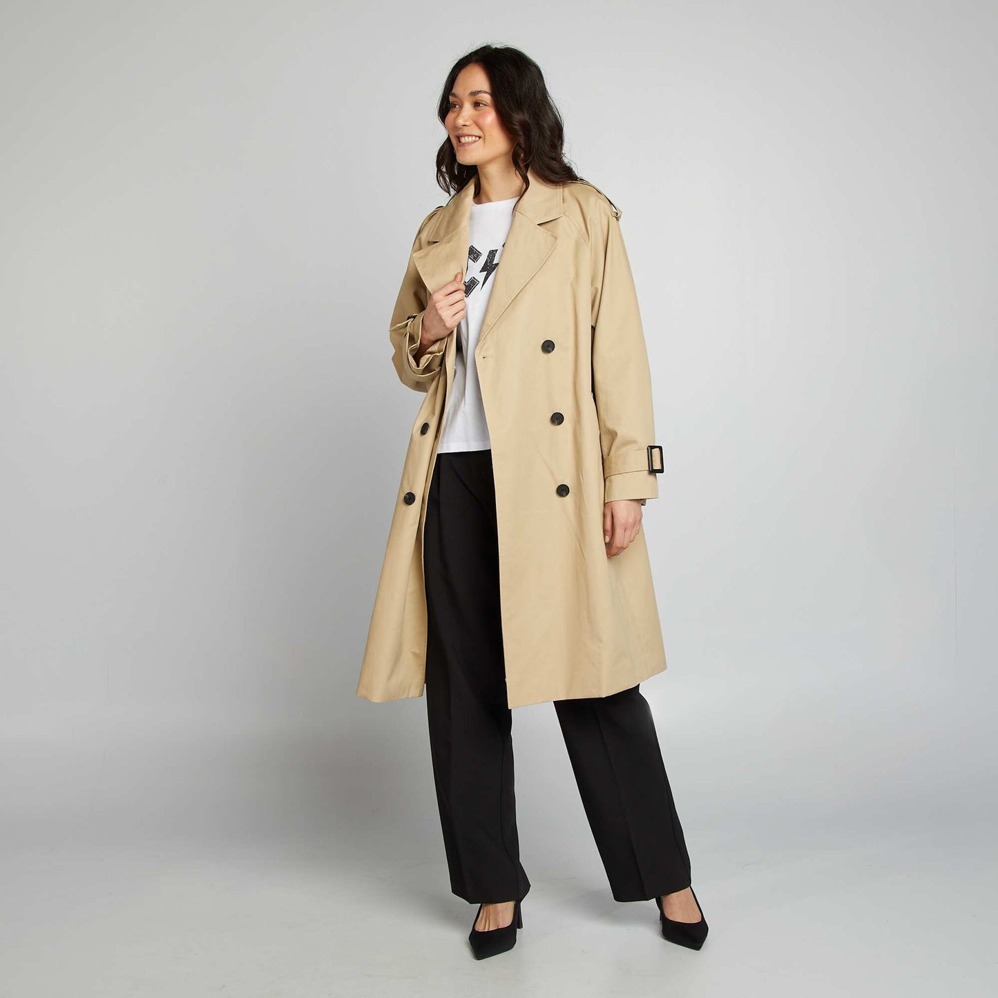 Mid-length trench coat BEIGE