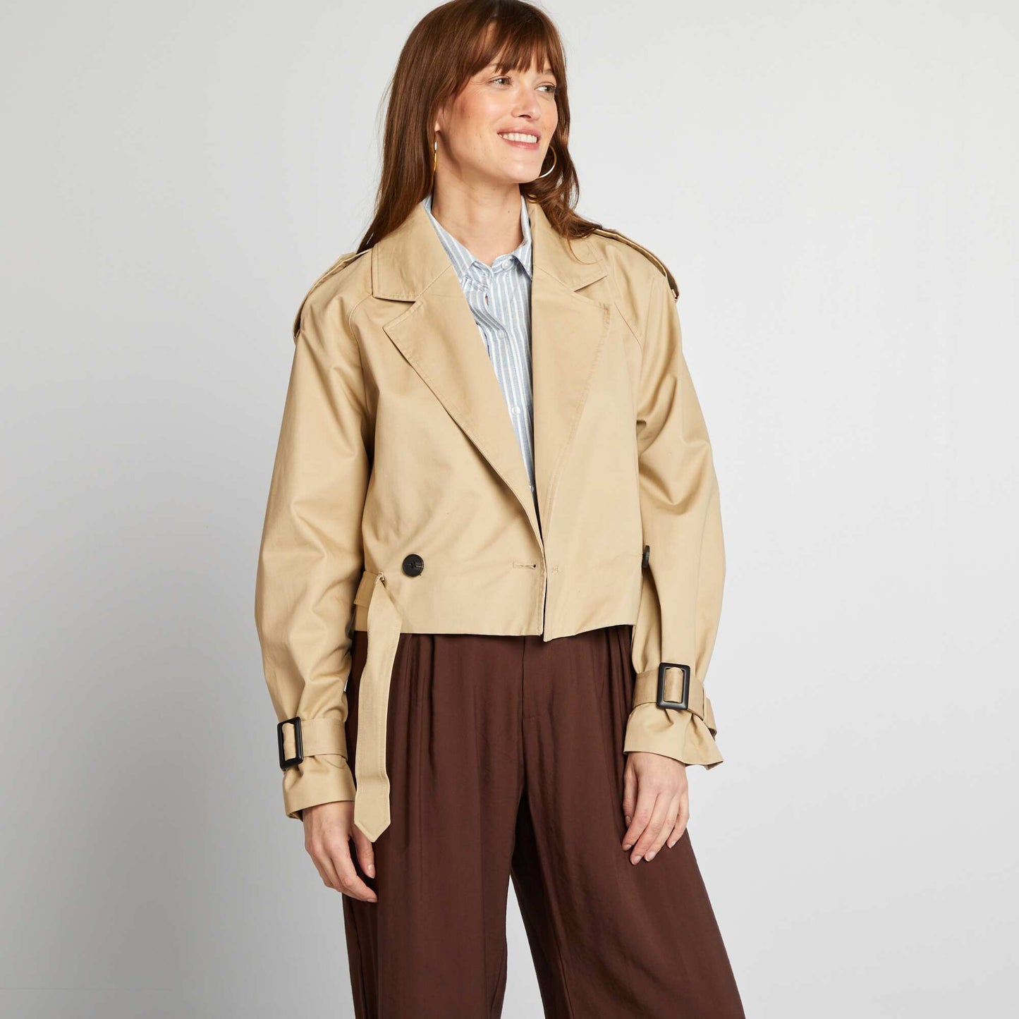 Short trench coat BEIGE