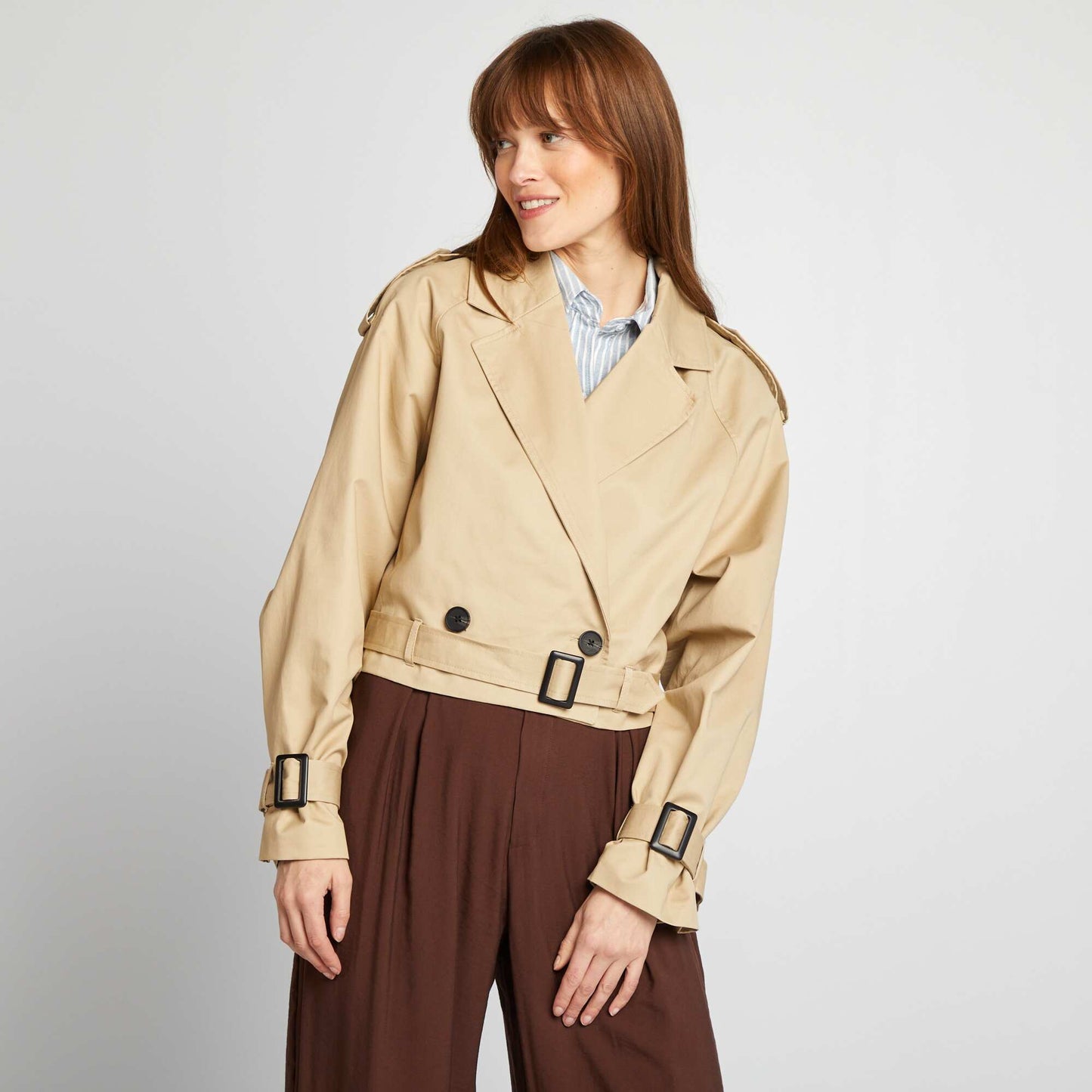 Short trench coat BEIGE