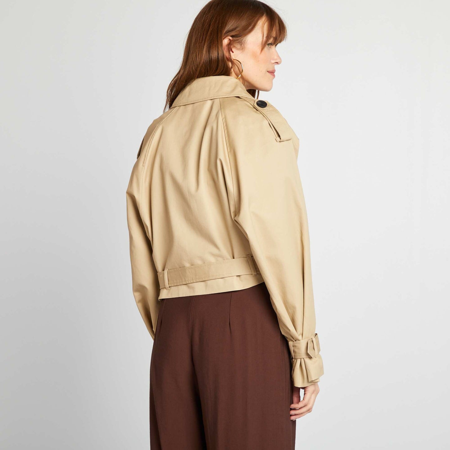 Short trench coat BEIGE