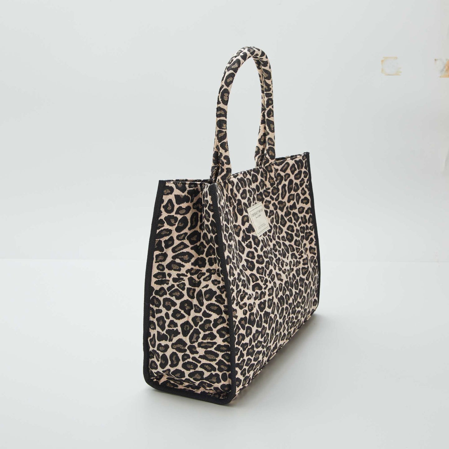 Leopard print tote bag BROWN