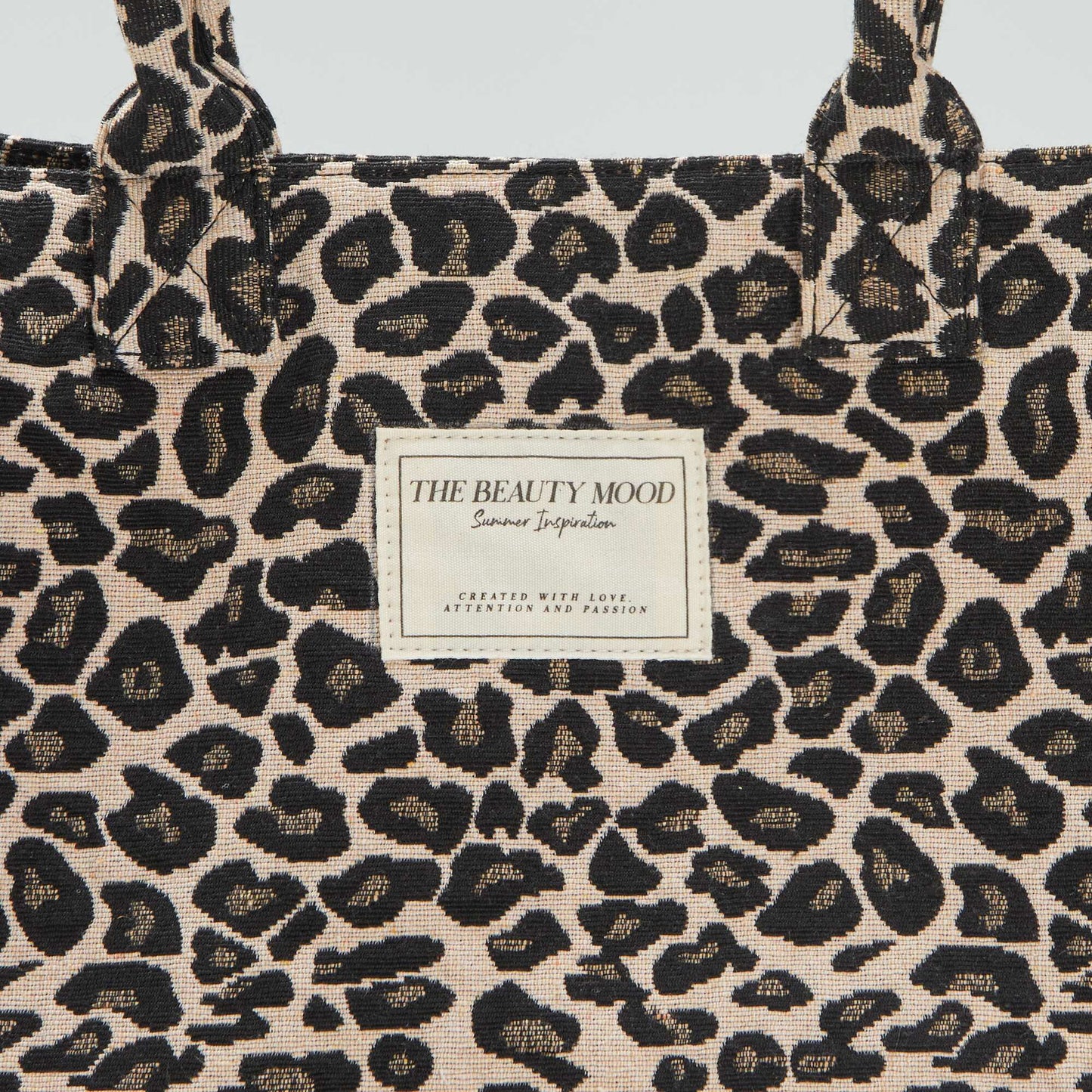 Leopard print tote bag BROWN