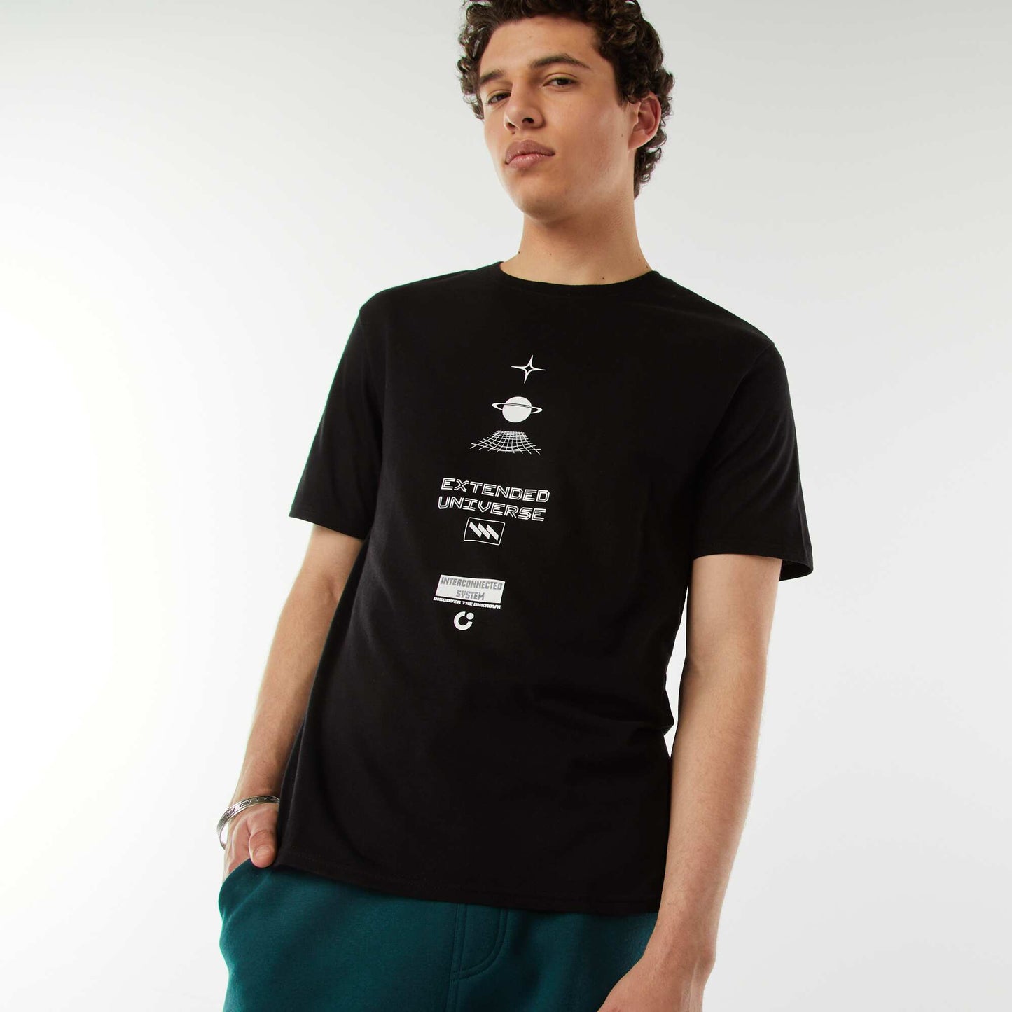 Printed slogan T-shirt BLACK