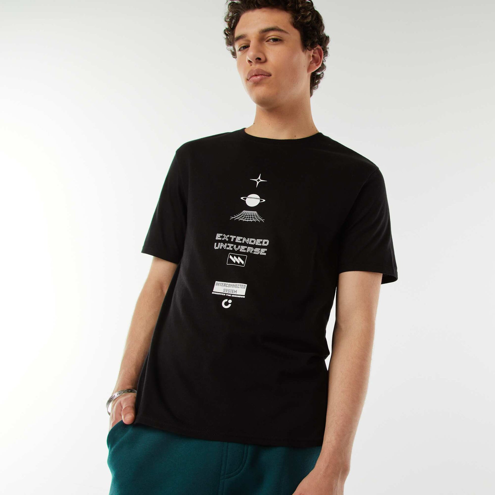 Printed slogan T-shirt BLACK