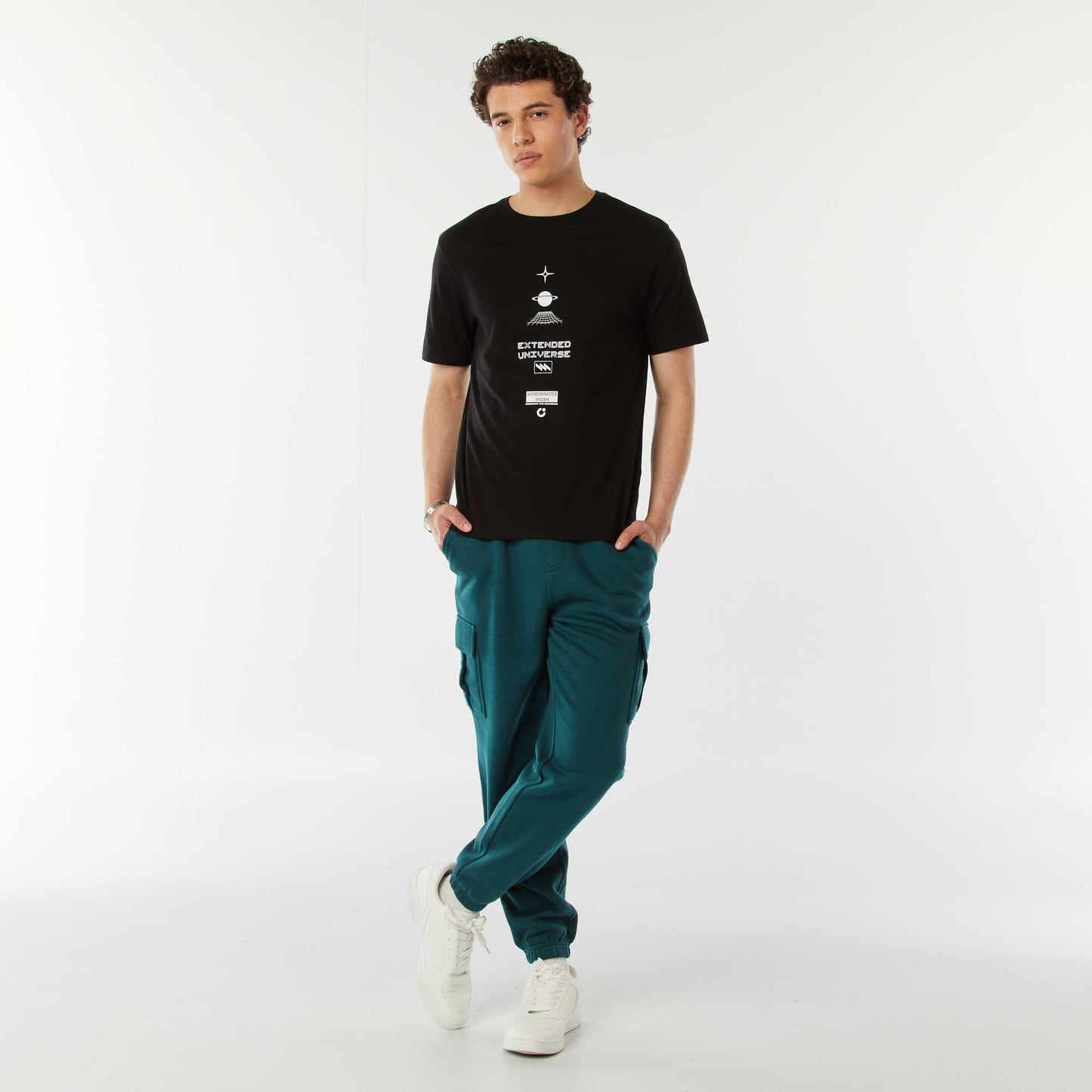 Printed slogan T-shirt BLACK