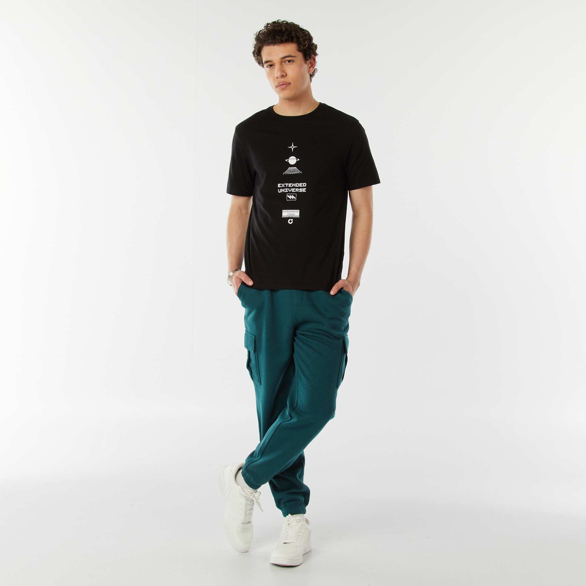 Printed slogan T-shirt BLACK