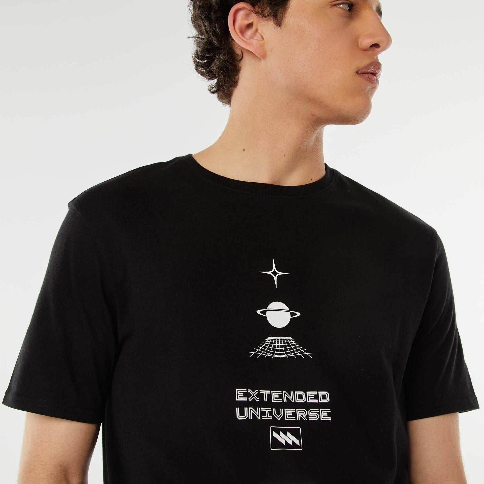 Printed slogan T-shirt BLACK