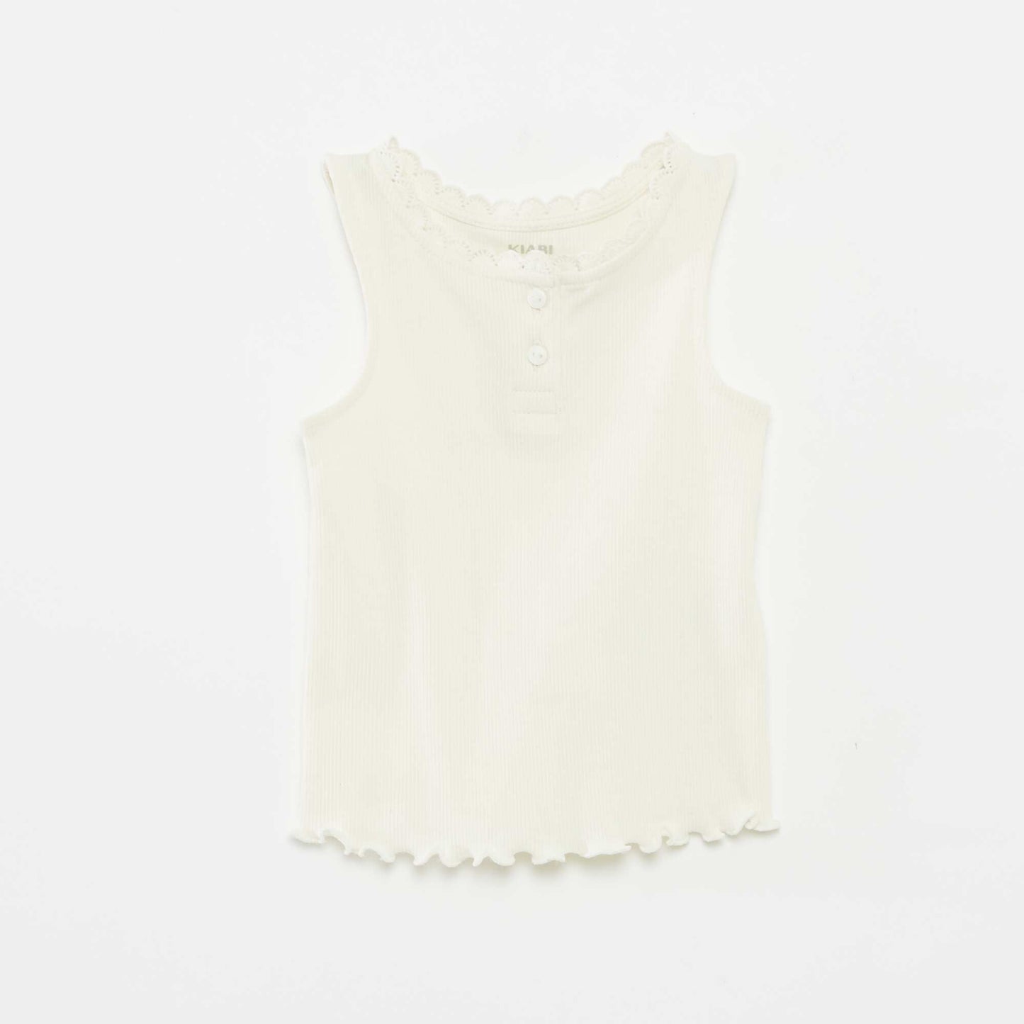 Ribbed knit vest top WHITE