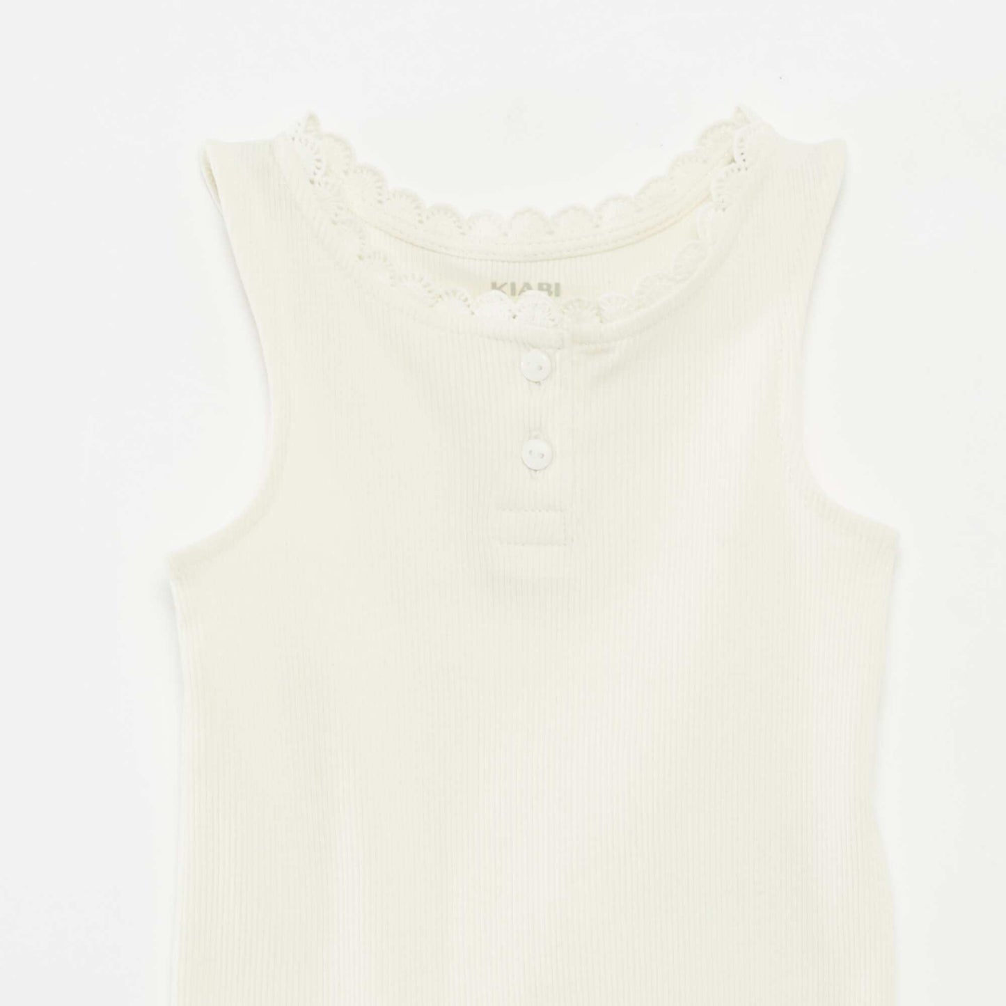 Ribbed knit vest top WHITE