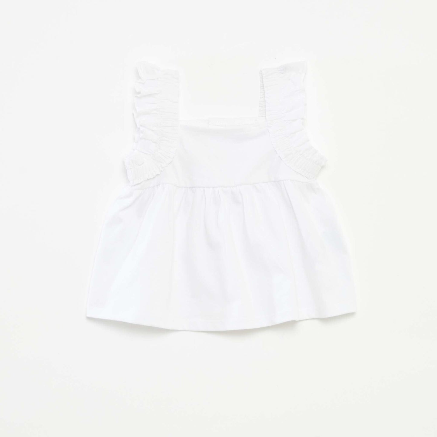 Sleeveless top with ruffles WHITE