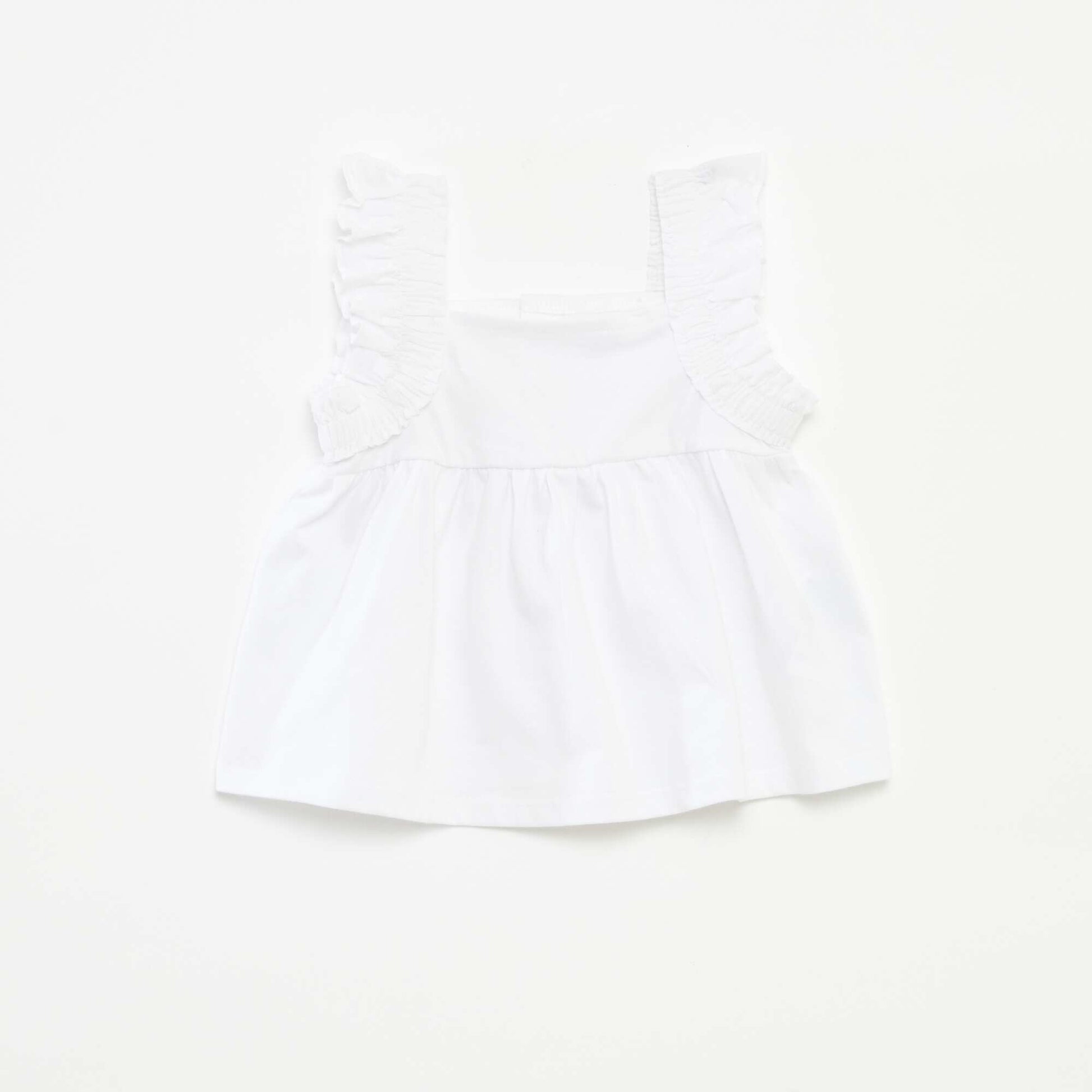 Sleeveless top with ruffles WHITE