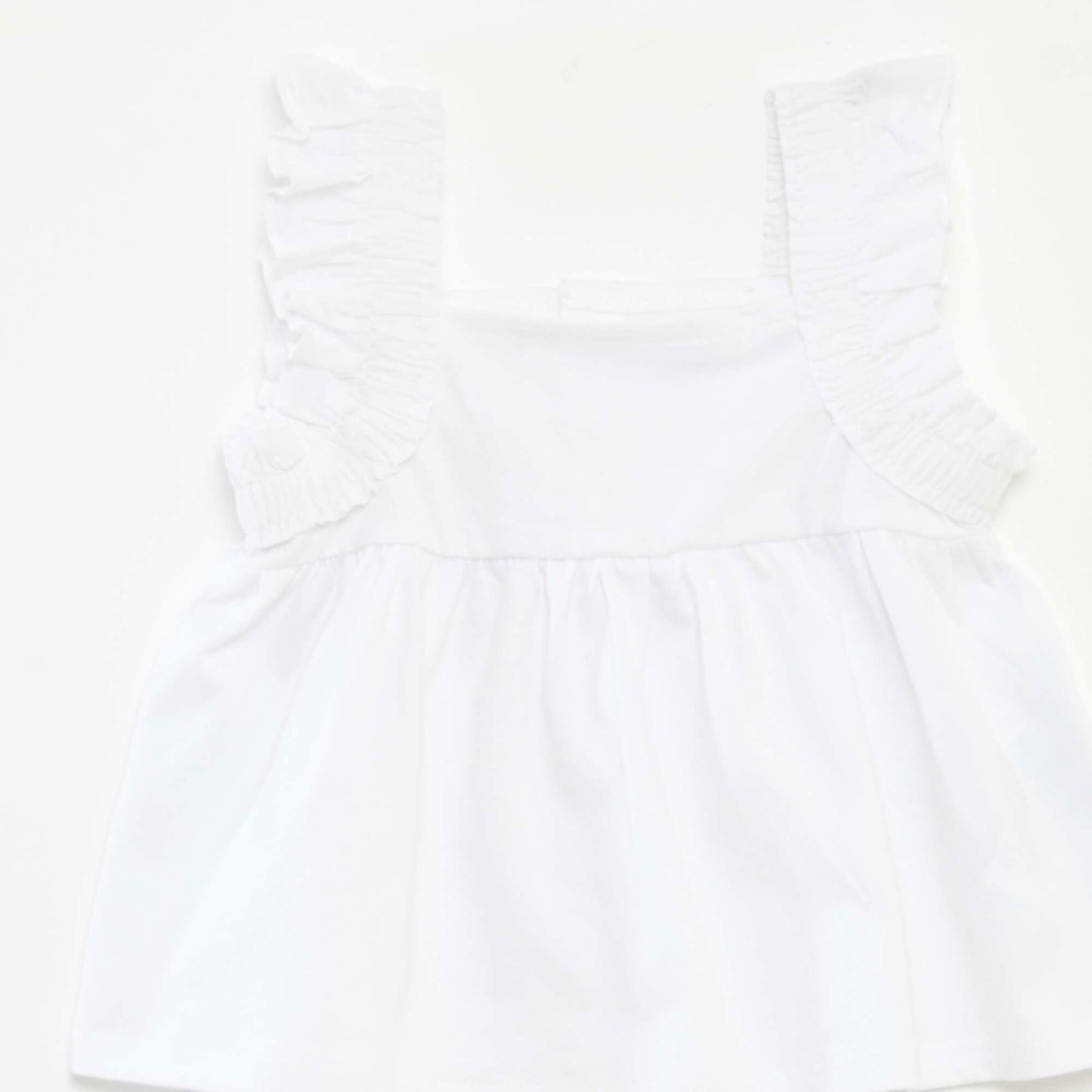 Sleeveless top with ruffles WHITE